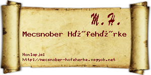 Mecsnober Hófehérke névjegykártya
